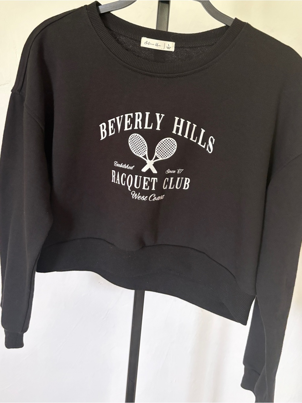 Beverly Hills Racquet Club Cropped Sweater Size Large Preppy Tenniscore